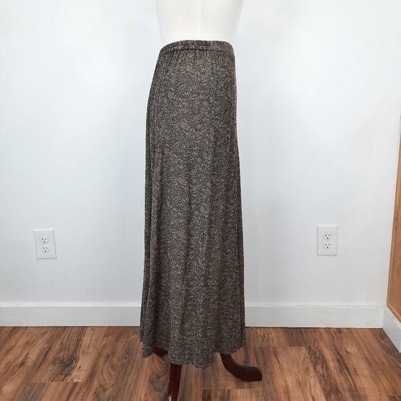 Vtg 90s bronze micro crinkle floral skirt set — JM Collection Jennifer Moore - Picture 10 of 16